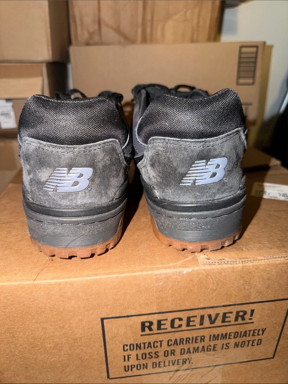 New Balance 550 Men's Black and Gum Low-Top Sneaker